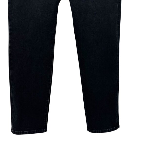 Soft Surroundings Womens Large Jeans Black Denim Slim Straight Stretch 5 Pocket - Picture 3 of 8